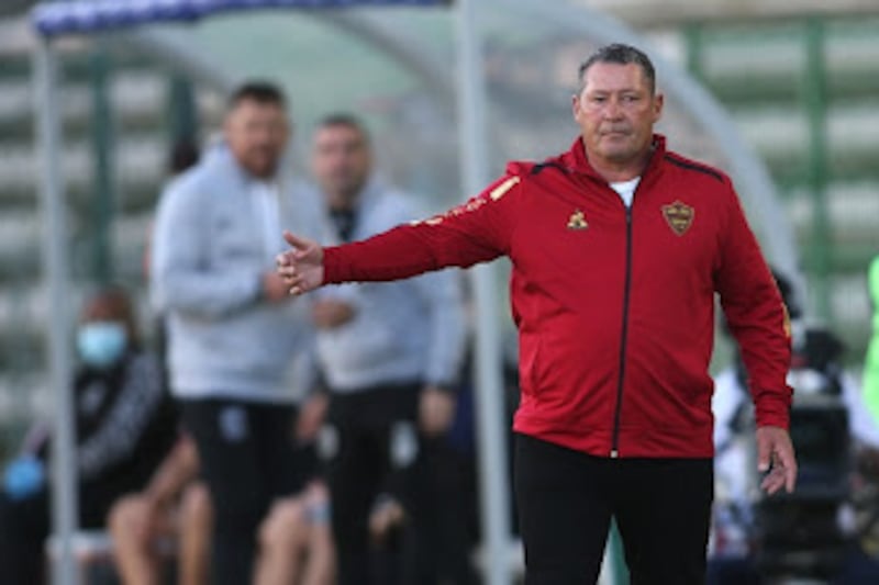 Stellenbosch FC coach Steve Barker during the DStv Premiership match between Cape Town City and Stellenbosch FC at Athlone Stadium on September 18, 2021 in Cape Town.