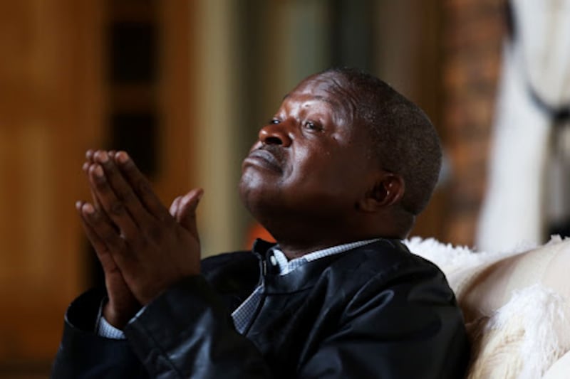 23/02/2017. Premier of Mpumalanga David Mabuza lifts his hands as he talks about his last ten years as the ANC Chairperson of Mpumalanga and his future plans.
Picture: Masi Losi