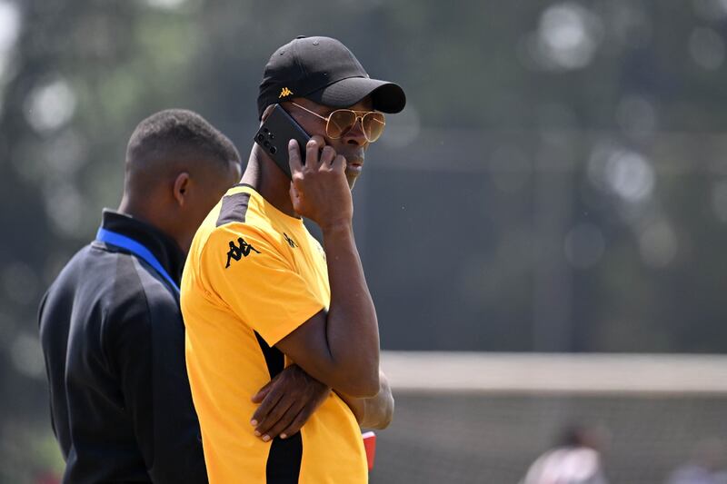 Arthur Zwane watching the action during the 2024 Engen Champ of Champs Day 2 at Wits Marks Park in Johannesburg on 28 September 2024